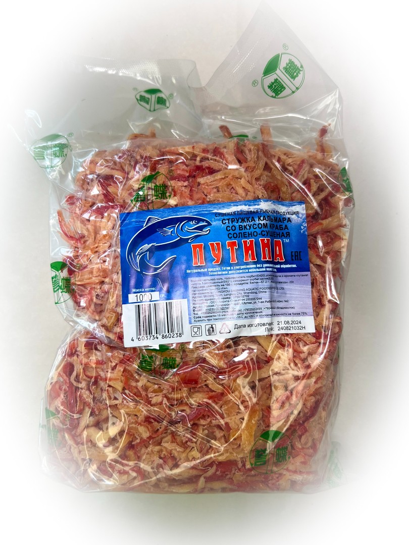 Кальмар стружка со вкусом краба "Розовая" (ПУТИНА) в Архангельске