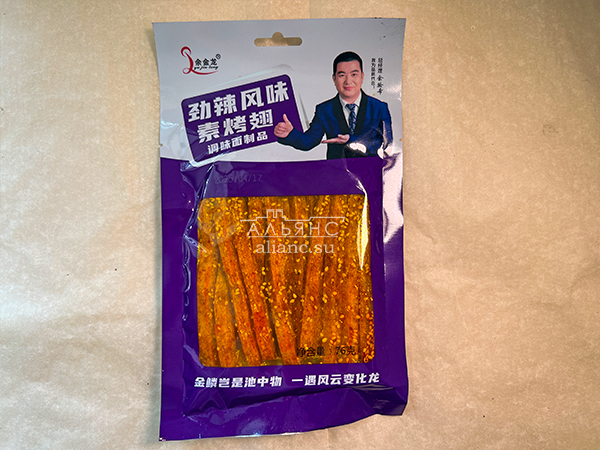 Мучные полоски ФИОЛЕТОВЫЕ со вкусом острых куриных крылышек 76 гр в Архангельске